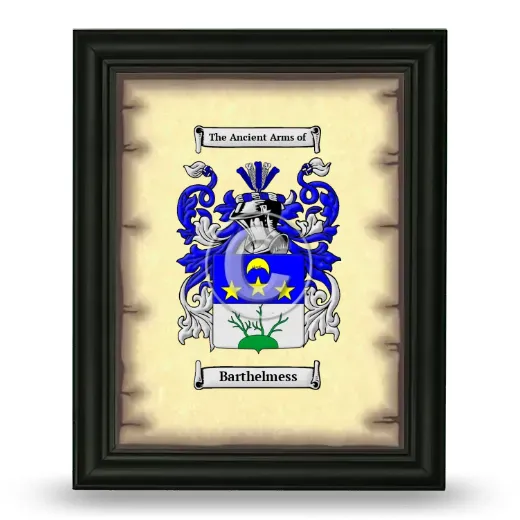Barthelmess Coat of Arms Framed - Black