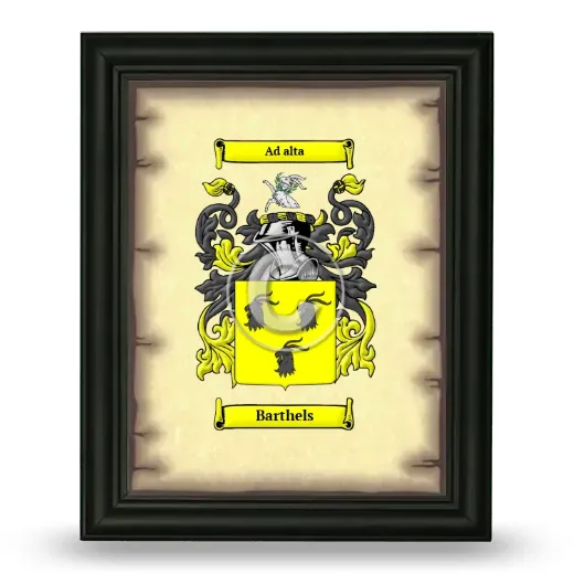 Barthels Coat of Arms Framed - Black