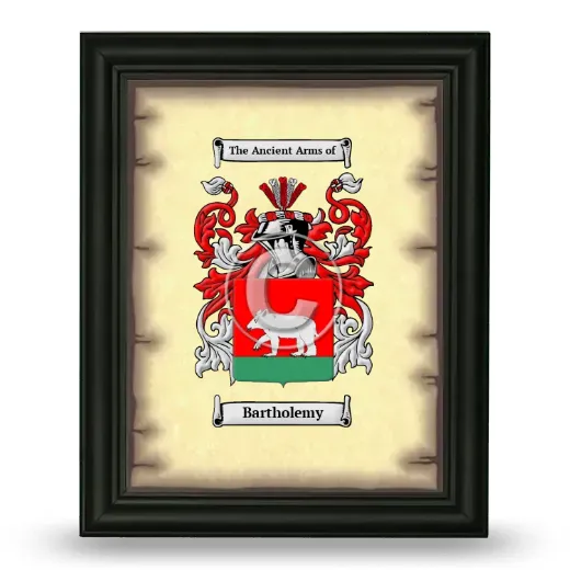 Bartholemy Coat of Arms Framed - Black