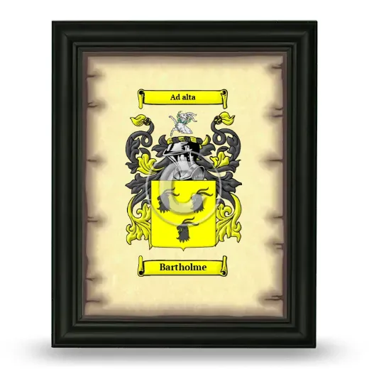 Bartholme Coat of Arms Framed - Black