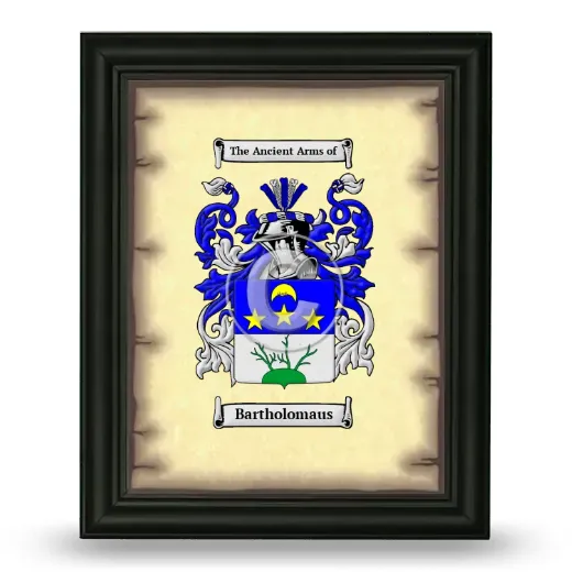 Bartholomaus Coat of Arms Framed - Black