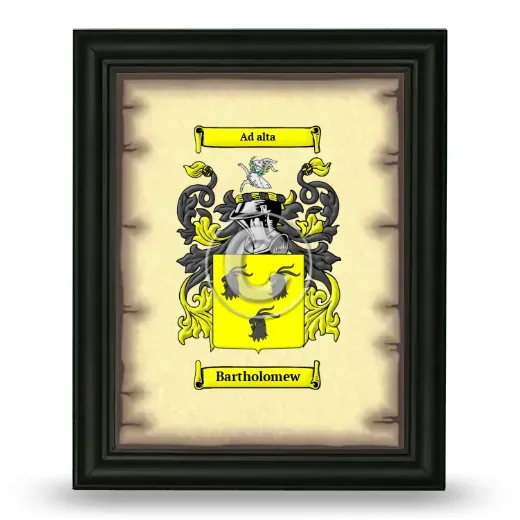 Bartholomew Coat of Arms Framed - Black