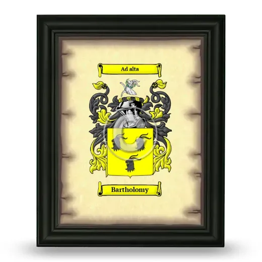 Bartholomy Coat of Arms Framed - Black