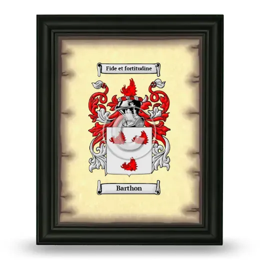 Barthon Coat of Arms Framed - Black