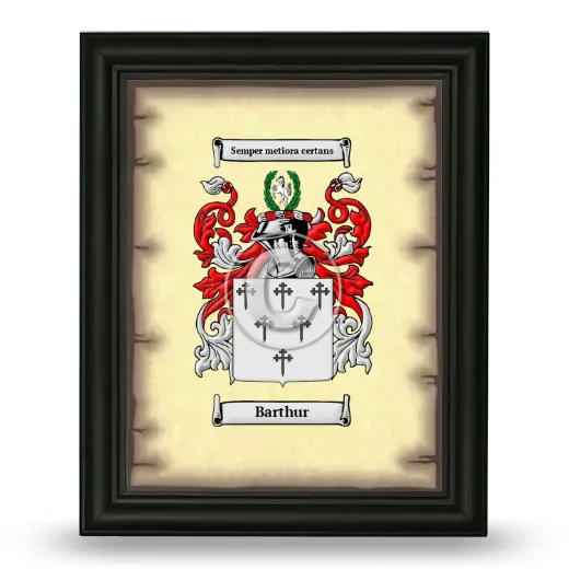 Barthur Coat of Arms Framed - Black