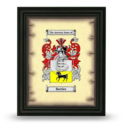 Barties Coat of Arms Framed - Black
