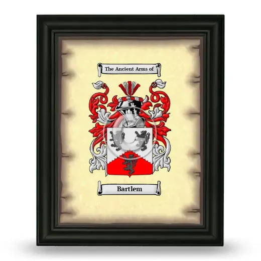 Bartlem Coat of Arms Framed - Black