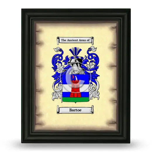 Bartoe Coat of Arms Framed - Black