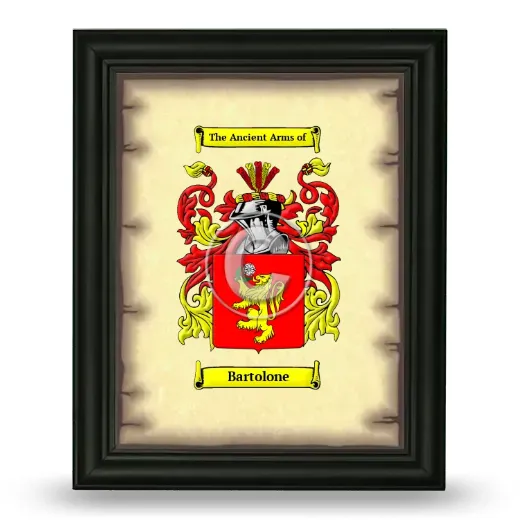 Bartolone Coat of Arms Framed - Black