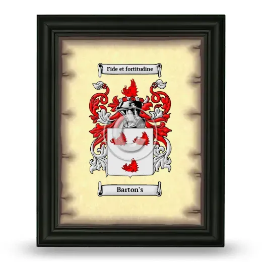 Barton's Coat of Arms Framed - Black