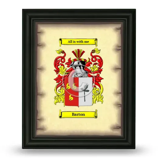 Barton Coat of Arms Framed - Black
