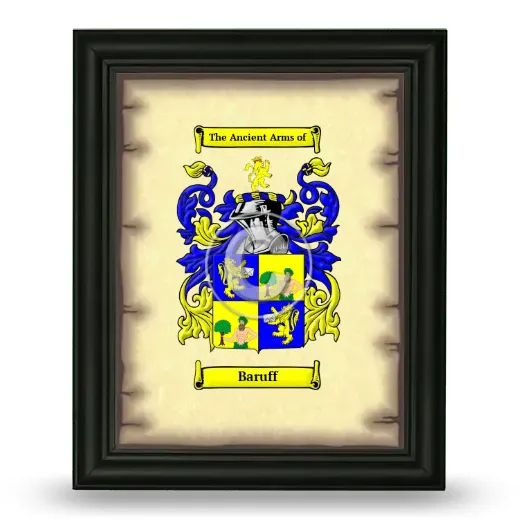Baruff Coat of Arms Framed - Black
