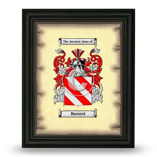 Baruzzi Coat of Arms Framed - Black