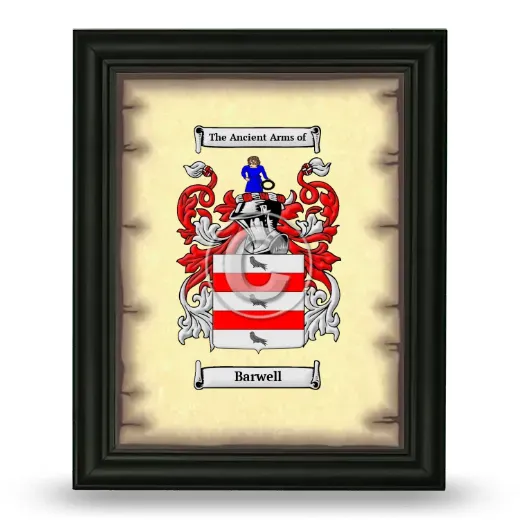 Barwell Coat of Arms Framed - Black