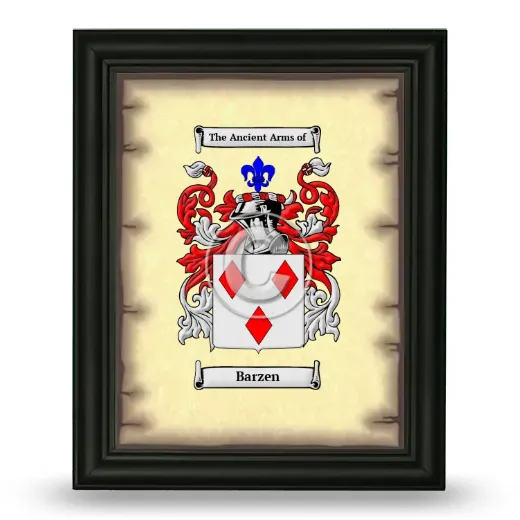 Barzen Coat of Arms Framed - Black