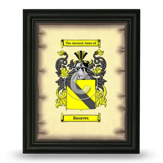Basaves Coat of Arms Framed - Black