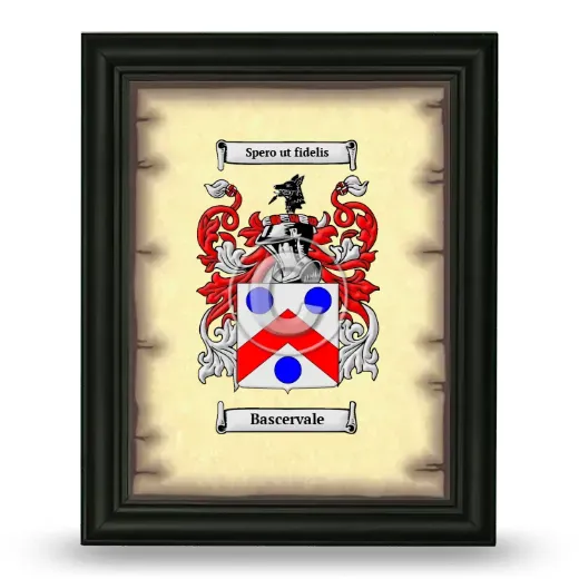 Bascervale Coat of Arms Framed - Black