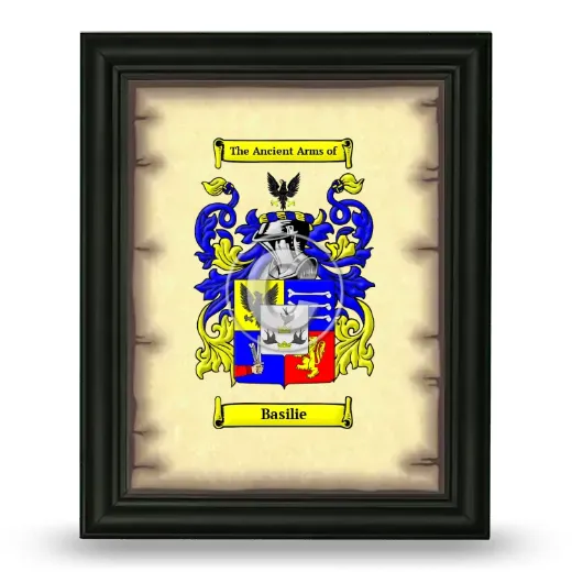 Basilie Coat of Arms Framed - Black
