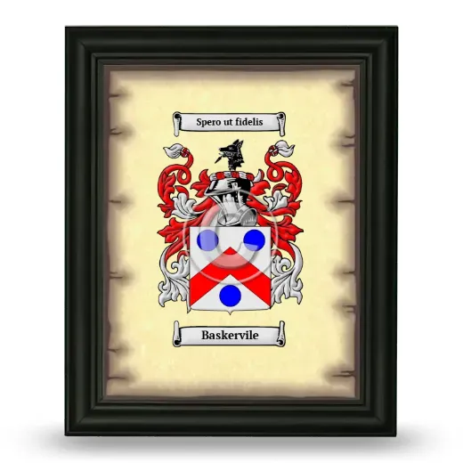 Baskervile Coat of Arms Framed - Black