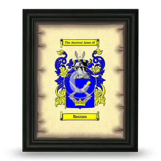 Bassan Coat of Arms Framed - Black