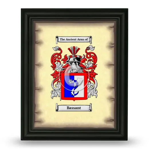 Bassant Coat of Arms Framed - Black