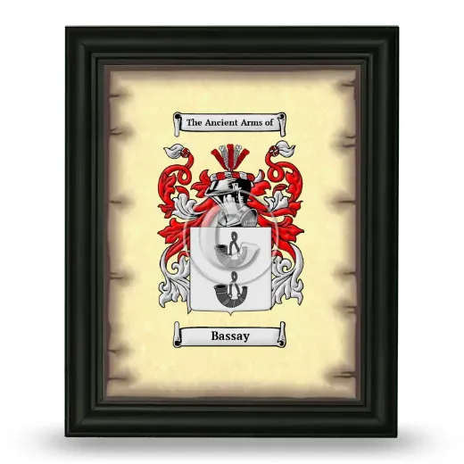 Bassay Coat of Arms Framed - Black