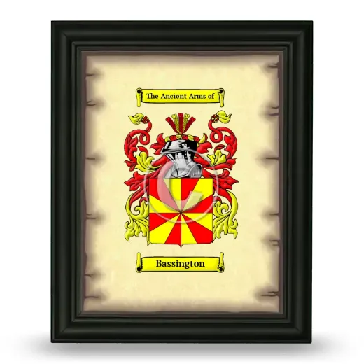 Bassington Coat of Arms Framed - Black