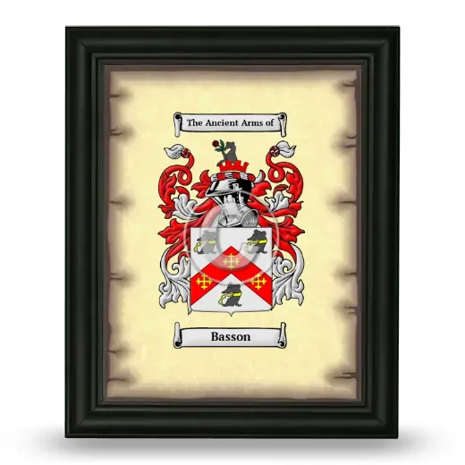Basson Coat of Arms Framed - Black