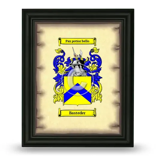 Basteder Coat of Arms Framed - Black