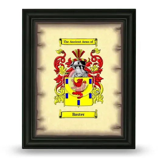 Baster Coat of Arms Framed - Black