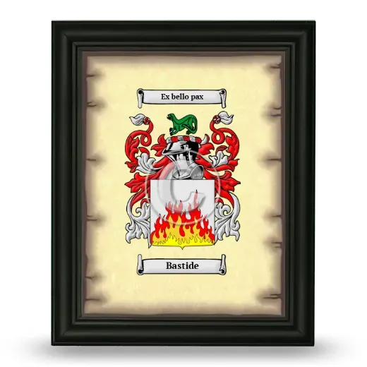 Bastide Coat of Arms Framed - Black