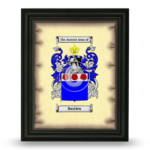 Bastien Coat of Arms Framed - Black