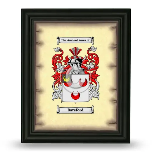 Bateford Coat of Arms Framed - Black