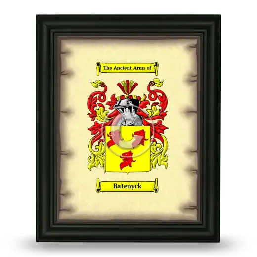 Batenyck Coat of Arms Framed - Black