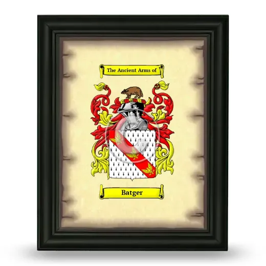 Batger Coat of Arms Framed - Black