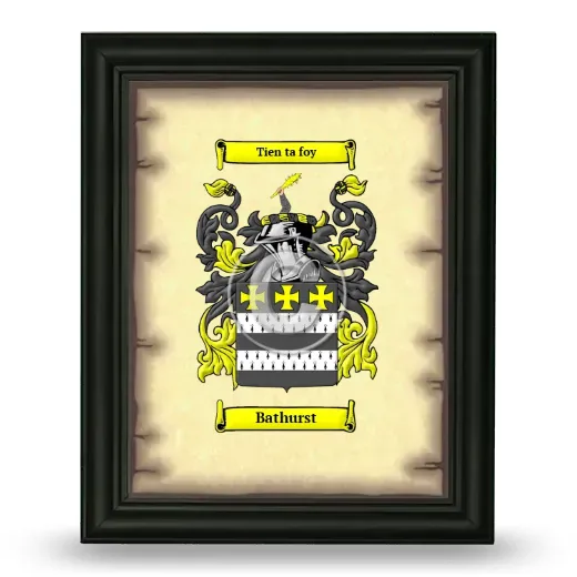 Bathurst Coat of Arms Framed - Black