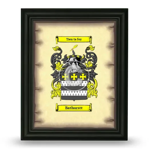Bathurstt Coat of Arms Framed - Black