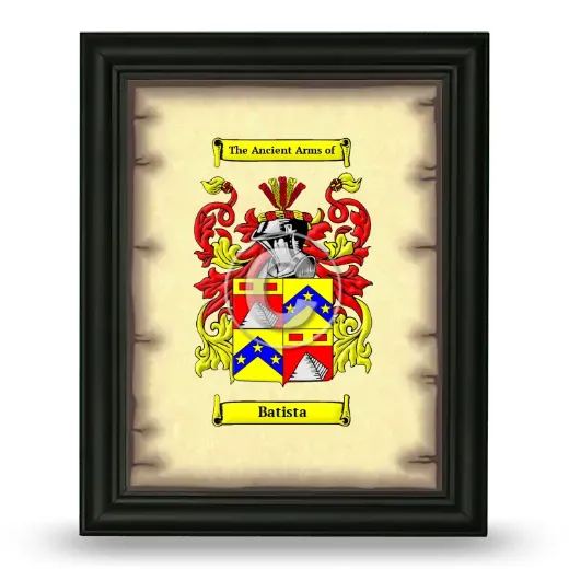 Batista Coat of Arms Framed - Black