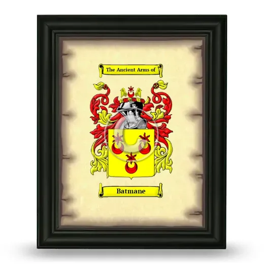 Batmane Coat of Arms Framed - Black
