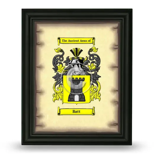 Batt Coat of Arms Framed - Black