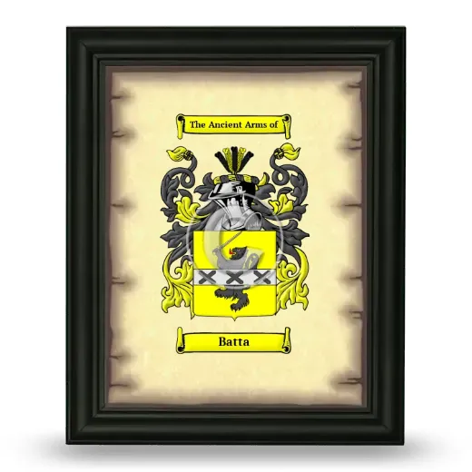 Batta Coat of Arms Framed - Black