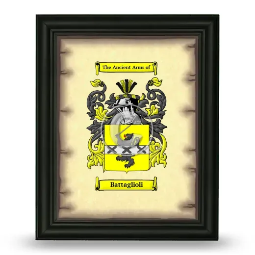 Battaglioli Coat of Arms Framed - Black