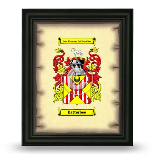 Batterbee Coat of Arms Framed - Black