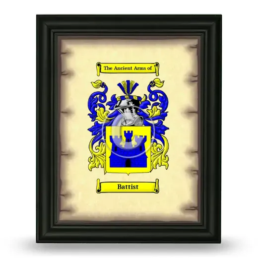Battist Coat of Arms Framed - Black