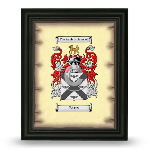 Batts Coat of Arms Framed - Black