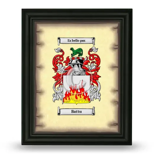 Battu Coat of Arms Framed - Black