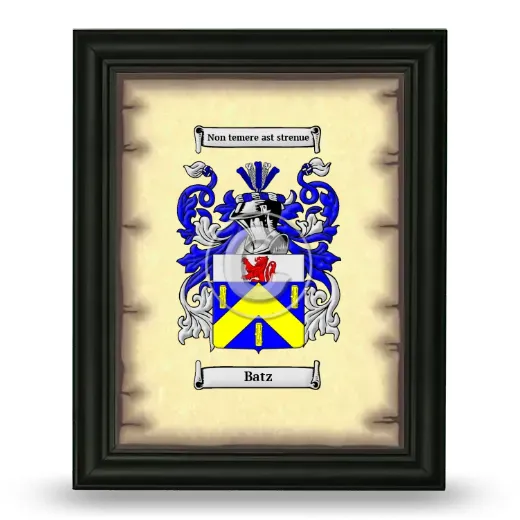 Batz Coat of Arms Framed - Black