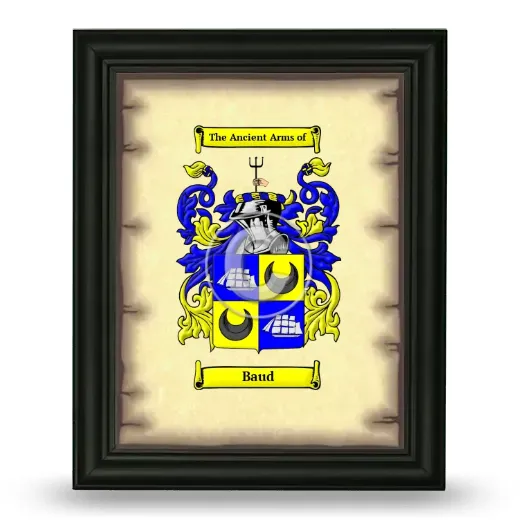 Baud Coat of Arms Framed - Black
