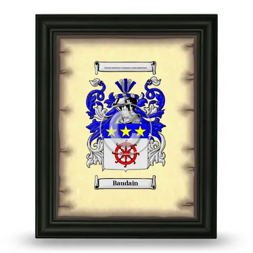 Baudain Coat of Arms Framed - Black