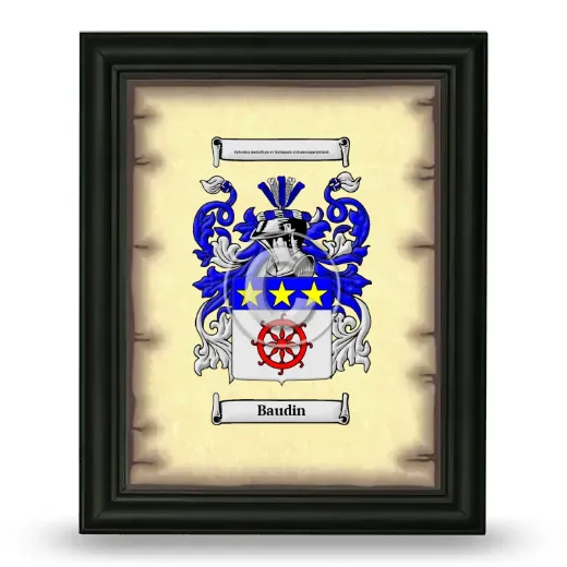 Baudin Coat of Arms Framed - Black